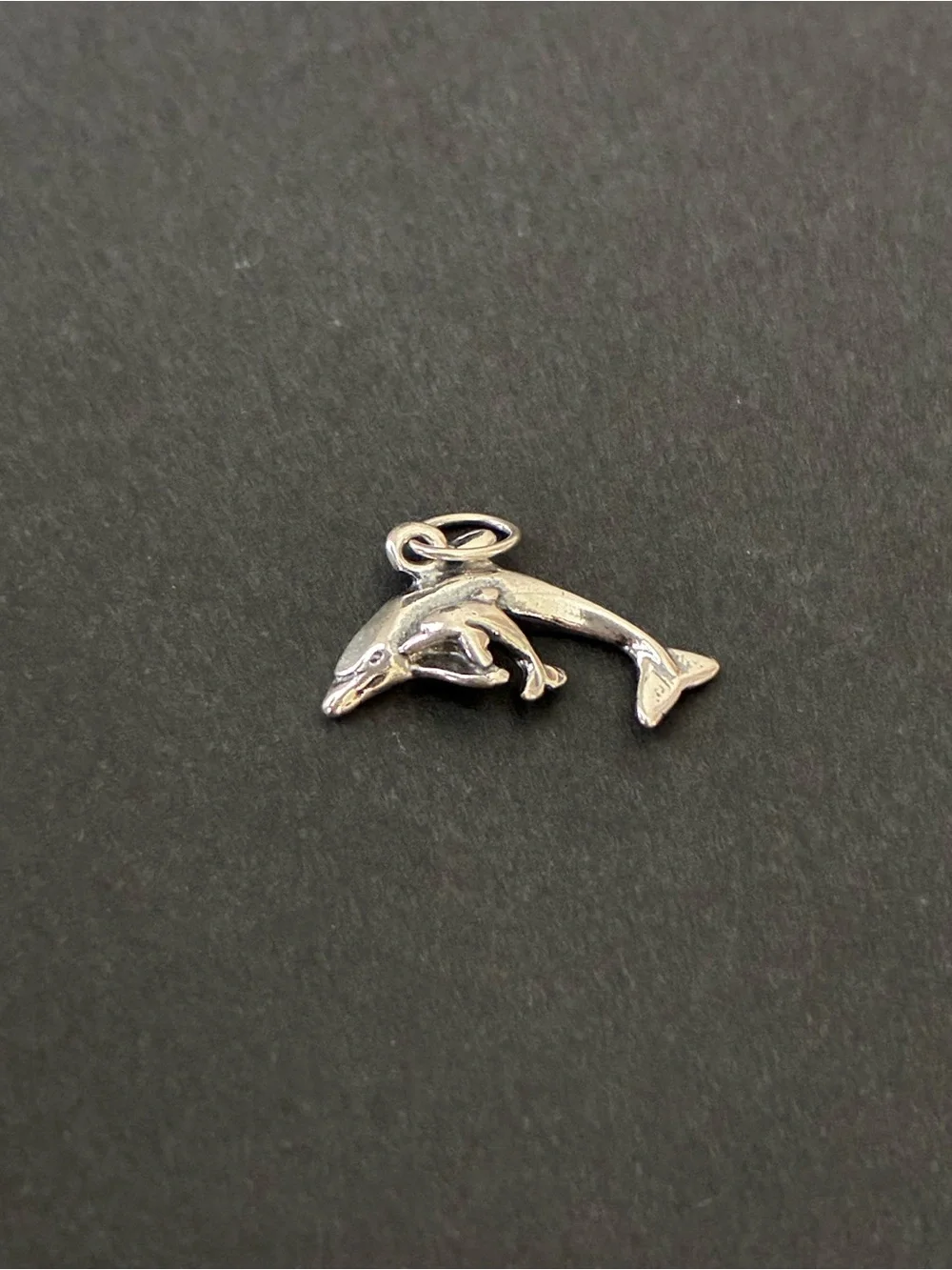 925 Silver Dolphin Pendant Charm - Polished Silver Finish